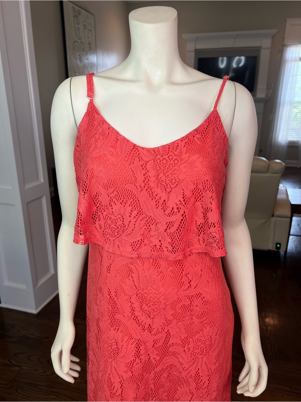 Emma & Michele Coral Lace Maxi Dress - Picture 2 of 10